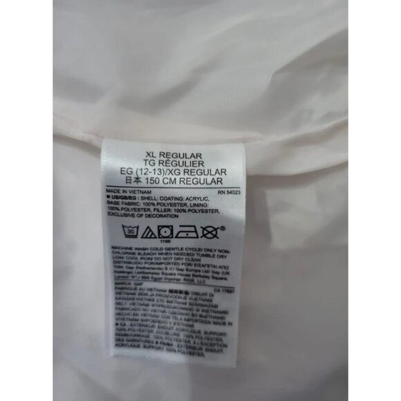 GAP GIRLS PADDED JACKET YOUTH XL 12 PUFFER COLOR WHITE /GRAY DARK PRIMALOFT - Picture 5 of 7